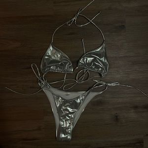 Silver two piece bikini
